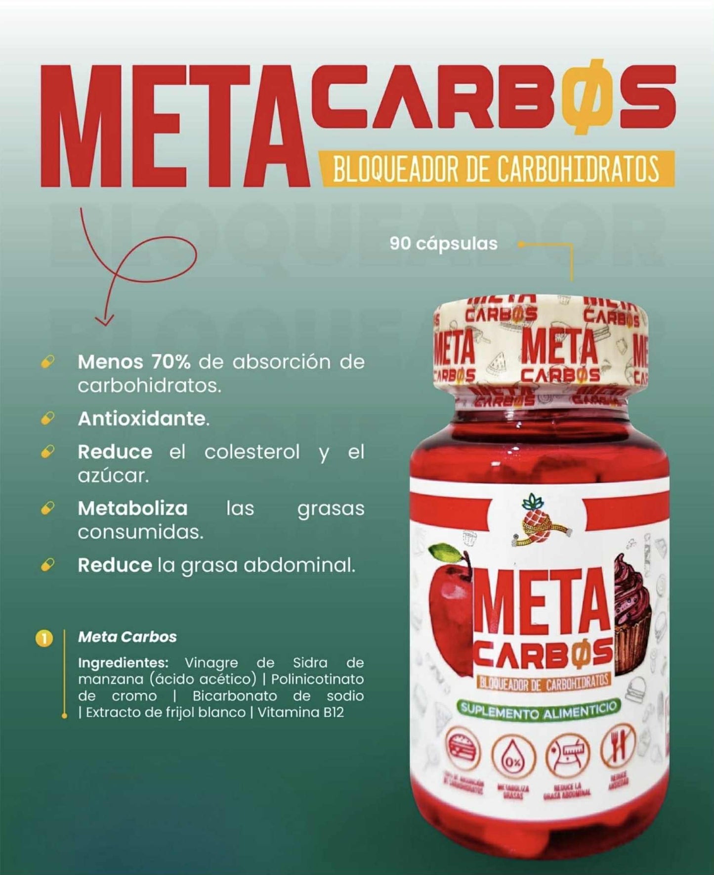 Meta Carbos Capsules, 600mg