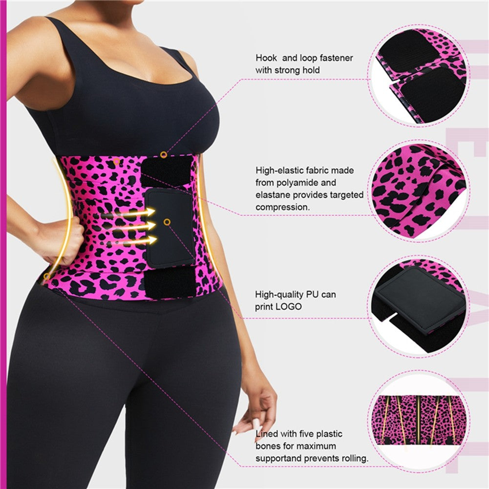 BellaFit Pink Leopard Print-Body Neoprene Cincher Waist Trainer