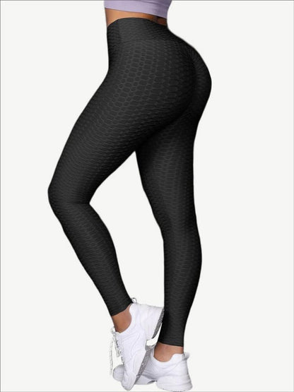 Black Ruched Yoga Legging Ankle Length High Rise