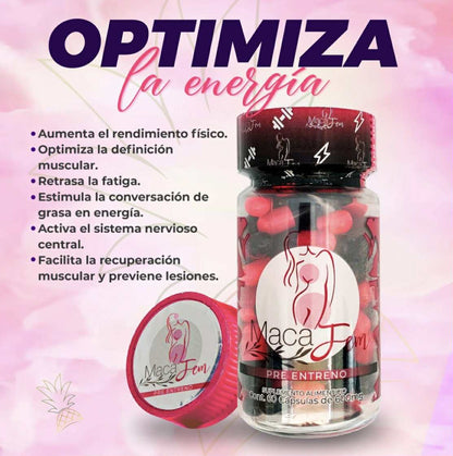 MacaFem Pre-Entreno 600mg Capsules